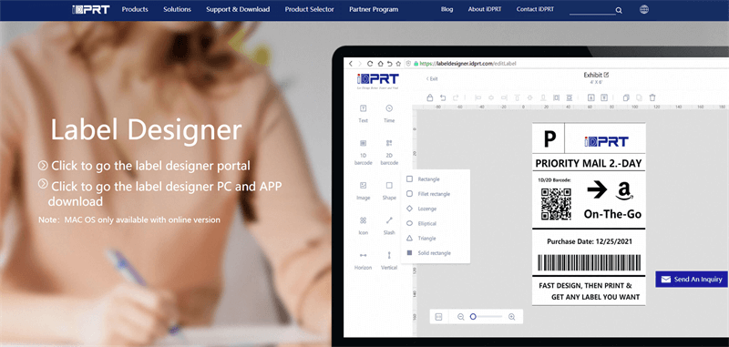 iDPRT ラベルデザイナー Software Interface